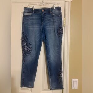 White House Black Market skinny embroider size 10 jeans